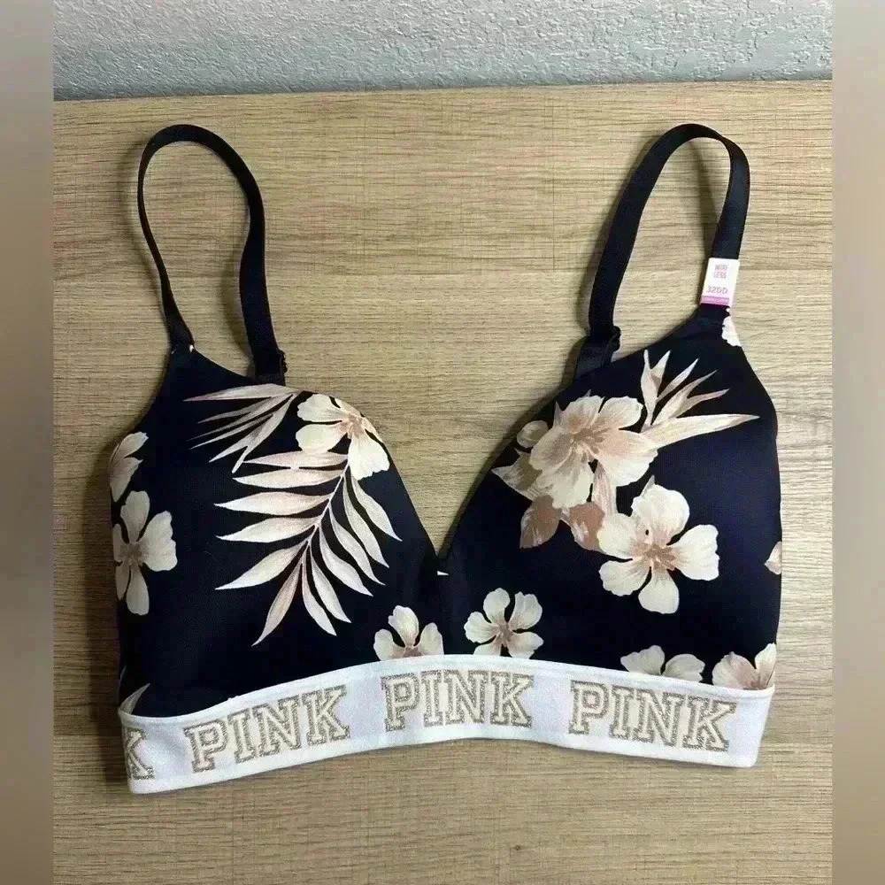 Pink Victoria Secret Wear Everywhere Wireless Bra Size 32DD Lightly Lined
